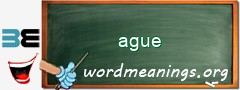 WordMeaning blackboard for ague